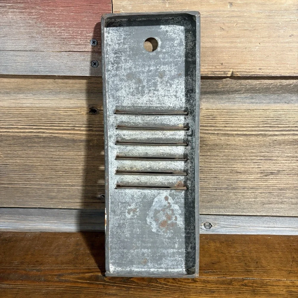Lusher Bros Steel Shredder Antique Late 1800s Patent Elkhart Indiana 11x4 Patina
